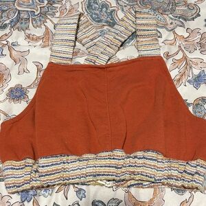 Urban Outfitters Rust Crop Top with Striped Trim